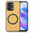 Soft Silicone Gel Leather Snap On Case Cover with Magnetic S02D for Huawei Honor X7a Yellow