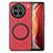 Soft Silicone Gel Leather Snap On Case Cover with Magnetic S02D for Vivo X90 Pro 5G Red