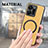 Soft Silicone Gel Leather Snap On Case Cover with Magnetic S02D for Vivo Y35 4G