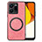 Soft Silicone Gel Leather Snap On Case Cover with Magnetic S02D for Vivo Y35 4G Pink