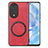 Soft Silicone Gel Leather Snap On Case Cover with Magnetic S03D for Huawei Honor 80 5G Red