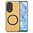 Soft Silicone Gel Leather Snap On Case Cover with Magnetic S03D for Huawei Honor 80 5G Yellow