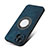 Soft Silicone Gel Leather Snap On Case Cover with Magnetic S07D for Apple iPhone 15