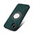 Soft Silicone Gel Leather Snap On Case Cover with Magnetic S07D for Apple iPhone 15 Green