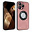 Soft Silicone Gel Leather Snap On Case Cover with Magnetic S07D for Apple iPhone 15 Pro