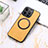 Soft Silicone Gel Leather Snap On Case Cover with Magnetic S11D for Apple iPhone 14 Pro Max Yellow