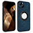 Soft Silicone Gel Leather Snap On Case Cover with Magnetic S14D for Apple iPhone 14 Blue