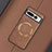 Soft Silicone Gel Leather Snap On Case Cover with Magnetic TB1 for Google Pixel 7 Pro 5G Brown