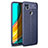 Soft Silicone Gel Leather Snap On Case Cover WL1 for Xiaomi POCO C3 Blue