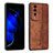 Soft Silicone Gel Leather Snap On Case Cover YZ1 for Huawei Honor 80 GT 5G Brown