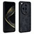 Soft Silicone Gel Leather Snap On Case Cover YZ1 for Oppo Find X7 5G Black