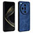 Soft Silicone Gel Leather Snap On Case Cover YZ1 for Oppo Find X7 5G Blue