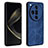 Soft Silicone Gel Leather Snap On Case Cover YZ1 for Oppo Find X7 Ultra 5G Blue