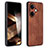 Soft Silicone Gel Leather Snap On Case Cover YZ1 for Oppo K11 5G Brown