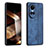 Soft Silicone Gel Leather Snap On Case Cover YZ1 for Oppo Reno10 Pro 5G Blue