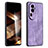 Soft Silicone Gel Leather Snap On Case Cover YZ1 for Oppo Reno10 Pro+ Plus 5G Clove Purple