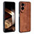 Soft Silicone Gel Leather Snap On Case Cover YZ2 for Huawei Honor 90 Lite 5G Brown