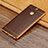 Soft Silicone Gel Leather Snap On Case W01 for Huawei P9 Brown