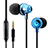 Sports Stereo Earphone Headphone In-Ear H21 Blue