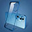 Transparent Crystal Frameless Hard Case Back Cover H01 for Oppo Reno11 Pro 5G Blue