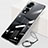 Transparent Crystal Frameless Hard Case Back Cover H04 for Huawei Honor 70 Pro 5G Black