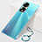 Transparent Crystal Frameless Hard Case Back Cover H04 for Huawei Honor 70 Pro 5G Blue