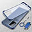 Transparent Crystal Frameless Hard Case Back Cover with Magnetic Finger Ring Stand for Vivo iQOO 7 5G