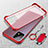 Transparent Crystal Frameless Hard Case Back Cover with Magnetic Finger Ring Stand for Vivo iQOO U3 5G Red