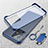 Transparent Crystal Frameless Hard Case Back Cover with Magnetic Finger Ring Stand for Vivo V23 Pro 5G Blue