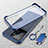 Transparent Crystal Frameless Hard Case Back Cover with Magnetic Finger Ring Stand for Vivo V25 5G Blue