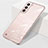 Transparent Crystal Hard Case Back Cover H01 for Samsung Galaxy S21 FE 5G Rose Gold