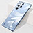 Transparent Crystal Hard Case Back Cover H01 for Samsung Galaxy S21 Ultra 5G Blue