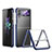 Transparent Crystal Hard Case Back Cover H01 for Samsung Galaxy Z Flip4 5G Blue