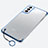 Transparent Crystal Hard Case Back Cover H02 for Samsung Galaxy S22 5G Blue