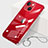 Transparent Crystal Hard Case Back Cover H09 for Apple iPhone 15 Red