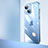 Transparent Crystal Hard Case Back Cover QC2 for Apple iPhone 13 Blue