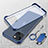 Transparent Crystal Hard Case Back Cover with Magnetic Finger Ring Stand for Apple iPhone 14 Blue