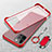 Transparent Crystal Hard Case Back Cover with Magnetic Finger Ring Stand for Apple iPhone 14 Pro Max Red