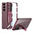 Transparent Crystal Hard Case Back Cover with Stand AC1 for Samsung Galaxy S22 5G Red
