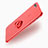 Transparent Hard Rigid Case Cover with Finger Ring Stand for Apple iPhone 7 Plus Red