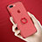 Transparent Hard Rigid Case Cover with Finger Ring Stand for Apple iPhone 7 Plus Red