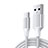 Type-C Charger USB-C Data Cable Charging Cord Android Universal 3A H04 for Apple iPad Air 5 10.9 (2022) White