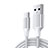 Type-C Charger USB-C Data Cable Charging Cord Android Universal 3A H04 for Apple iPad Pro 11 (2021) White