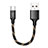 Type-C Charger USB Data Cable Charging Cord Android Universal 25cm S04 for Apple iPad Air 5 10.9 (2022) Black