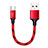 Type-C Charger USB Data Cable Charging Cord Android Universal 25cm S04 for Apple iPad Pro 11 (2022) Red