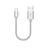 Type-C Charger USB Data Cable Charging Cord Android Universal 30cm S05 for Apple iPad Air 5 10.9 (2022) White