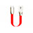 Type-C Charger USB Data Cable Charging Cord Android Universal 30cm S06 for Apple iPhone 15 Plus Red