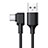 Type-C Charger USB Data Cable Charging Cord Android Universal T22 for Apple iPad Air 5 10.9 (2022) Black