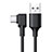 Type-C Charger USB Data Cable Charging Cord Android Universal T22 for Apple iPad Pro 11 (2022) Black