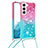 Ultra-thin Silicone Gel Gradient Soft Case Cover Y01B for Samsung Galaxy S21 5G Cyan